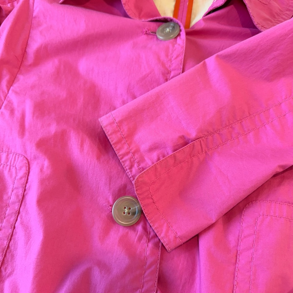 J Crew Pink Lightweight Belted Short Trench Coat Jacket Women Size 4 - Picture 7 of 10